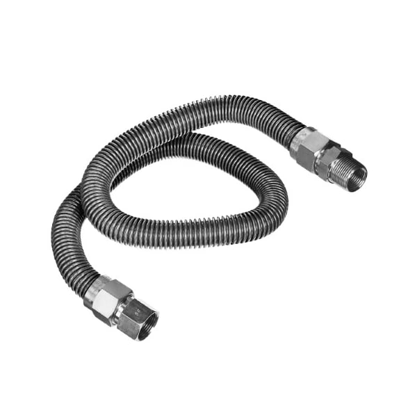 Flextron Gas Line Hose 5/8'' O.D. x 36'' Length 1/2" FIP x MIP Fittings, Stainless Steel Flexible Connector FTGC-SS12-36C - main